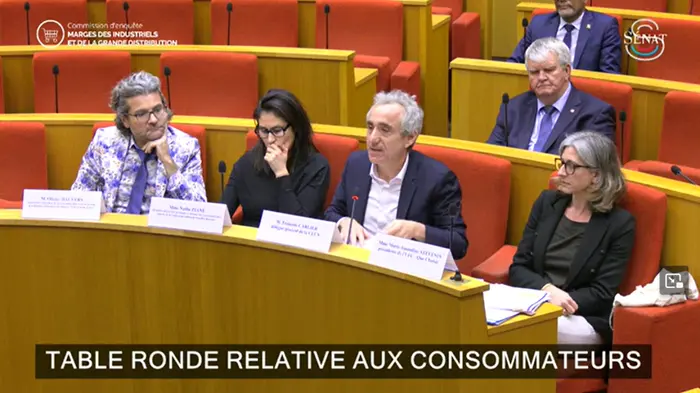 (De droite à gauche) Marie-Amandine Stévenin, présidente de l’UFC Que Choisir, François Carlie