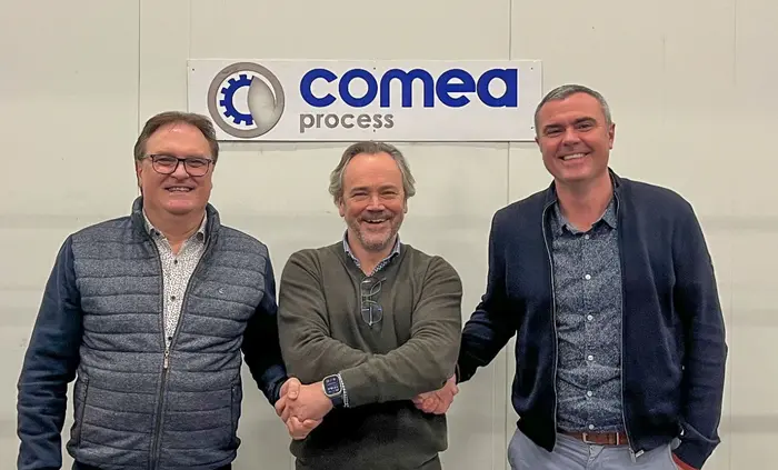 De gauche à droite : Franck Basset (Comea Process), Loïc Pollet (Velec group) et Julien Pottier (Comea Process).