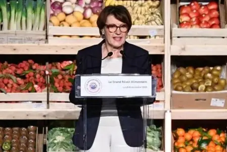 La ministre Annie Genevard lors du lancement du Grand Réveil Alimentaire, à Rungis.