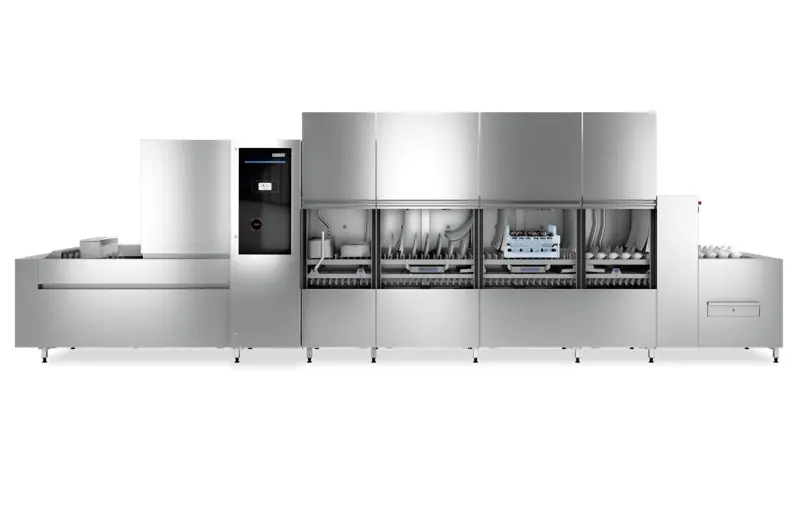 Hobart a intégré de l'intelligence artificielle sur son lave-vaisselle à convoyeurs. Les technonolgies Smart Vision Control et ASR² automatisent l