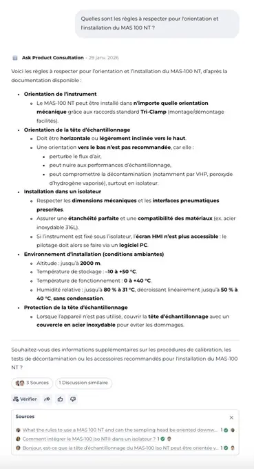 Ask for the Moon : Assistant IA
Ask for the Moon a lancé mi-2025 des Assistants IA dédiés aux industriels, qui facilite l’accès aux savoir-faire