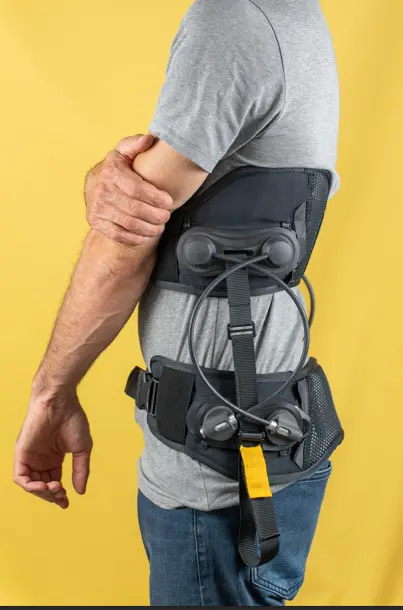 Hapo : Hapo BR 
Hapo BR est un dispositif mécanique d’assistance (ou exosquelette) qui réduit les contraintes physiques et redistribue les charges